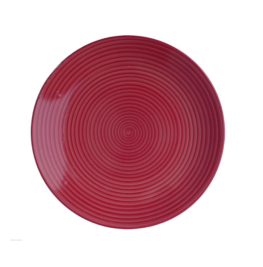 Red Thin Strip 10 Inch Ceramic Plate - ECC1020