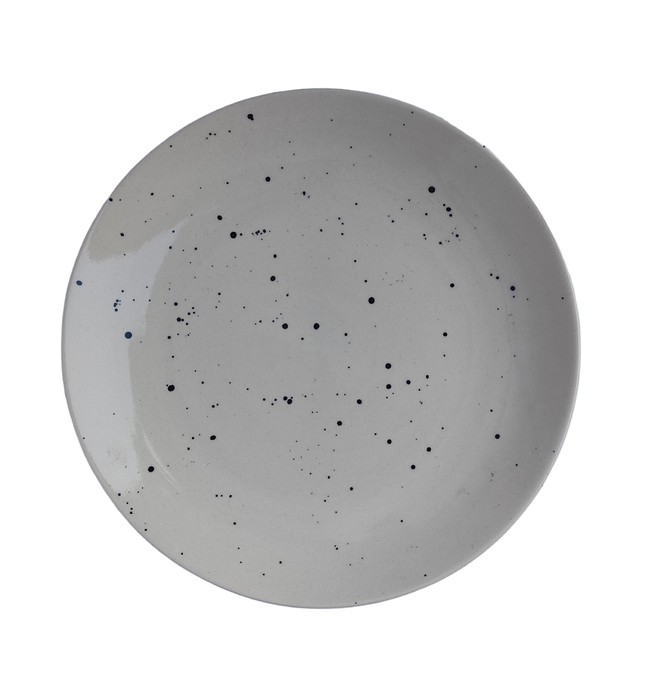 White Dotted 7 Inch Ceramic Plate - ECC1021
